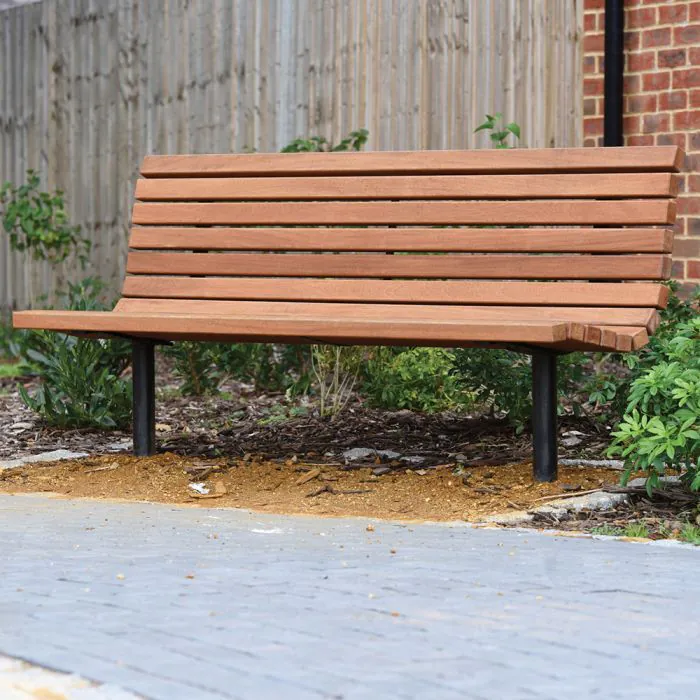 Roslin Steel Framed Timber Seat - 5