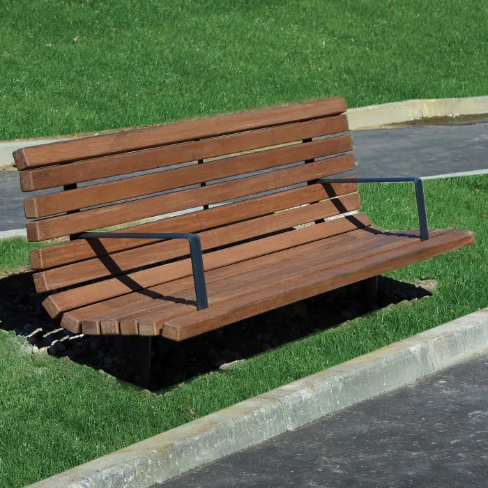 Roslin Steel Framed Timber Seat - 6