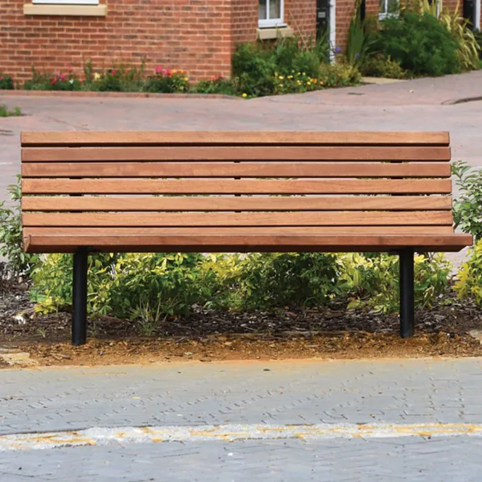 Roslin Steel Framed Timber Seat - 7