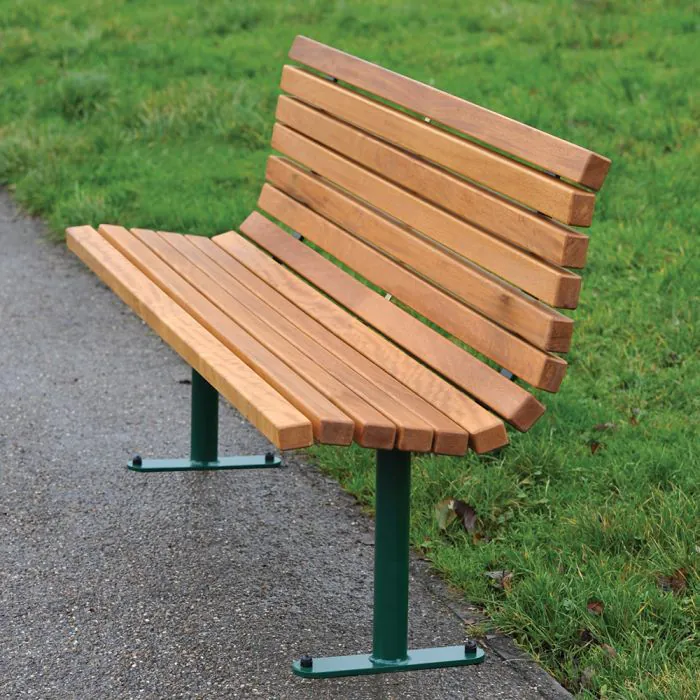 Roslin Steel Framed Timber Seat - 8