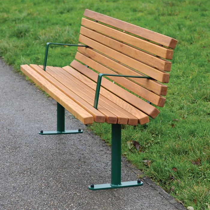 Roslin Steel Framed Timber Seat - 11