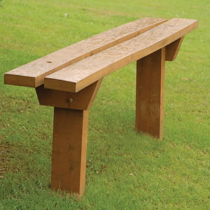 Armley Rustic 2 Slat Bench - 2