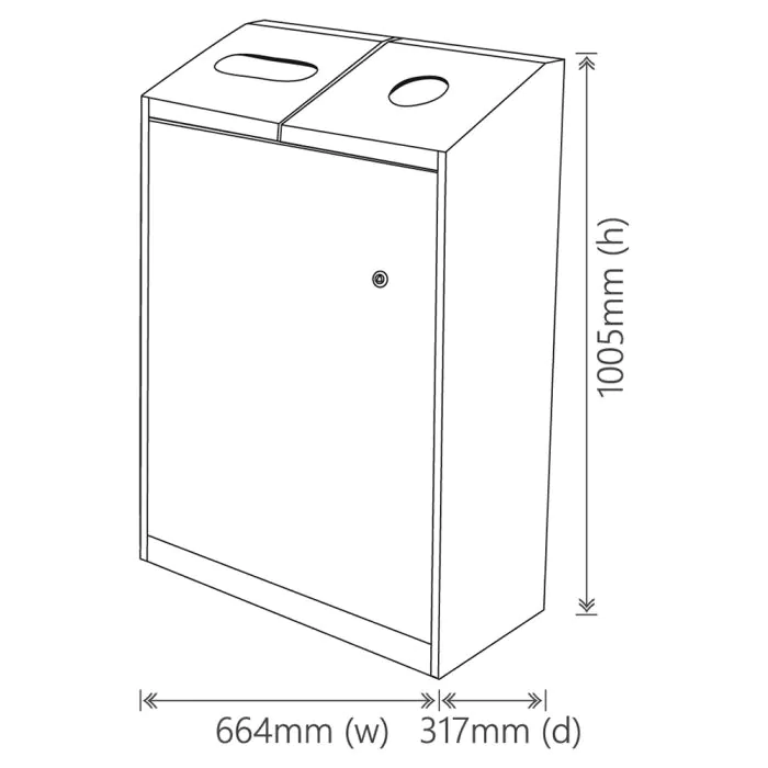 Daventry Internal Recycling Bin - Double - 11