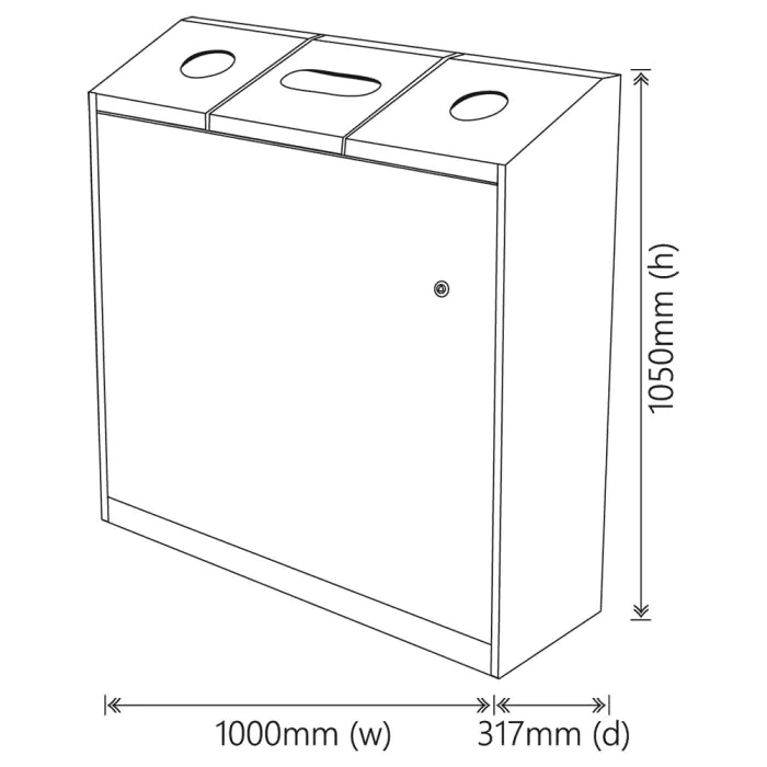 Daventry Internal Recycling Bin - Triple - 13