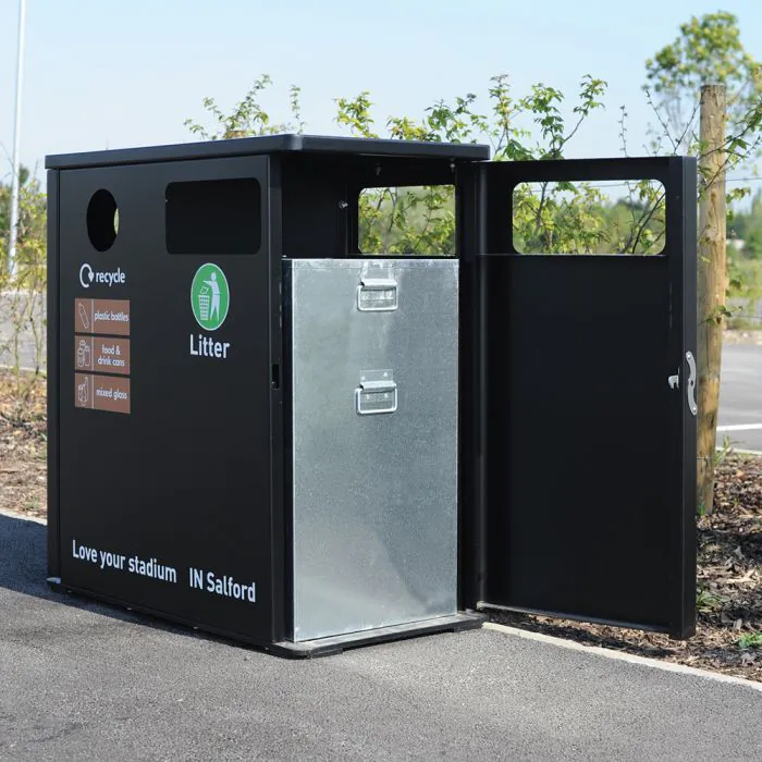 Athena Double Litter & Recycling Bin - 7
