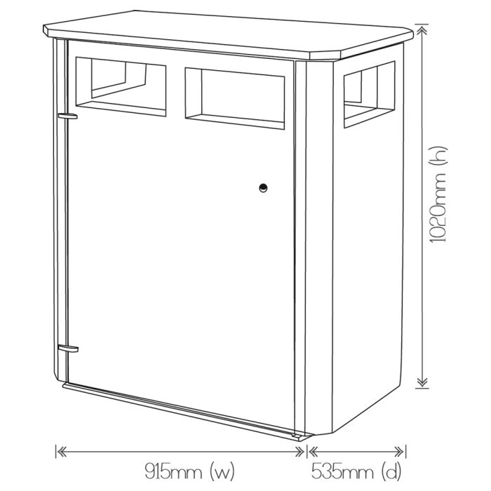 Derby Double Litter Bin - Stainless Steel - 1