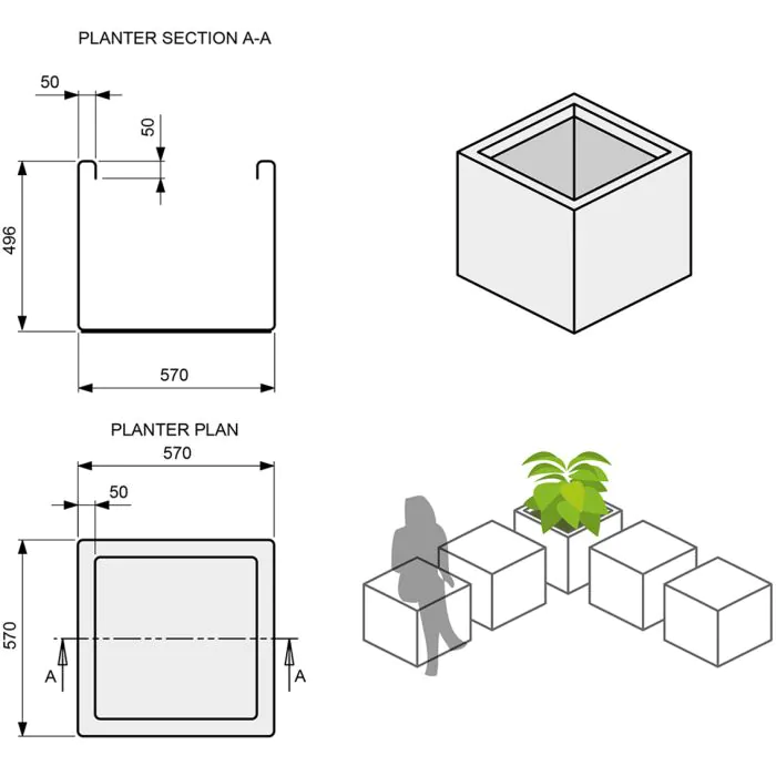 Cube Planter - 3