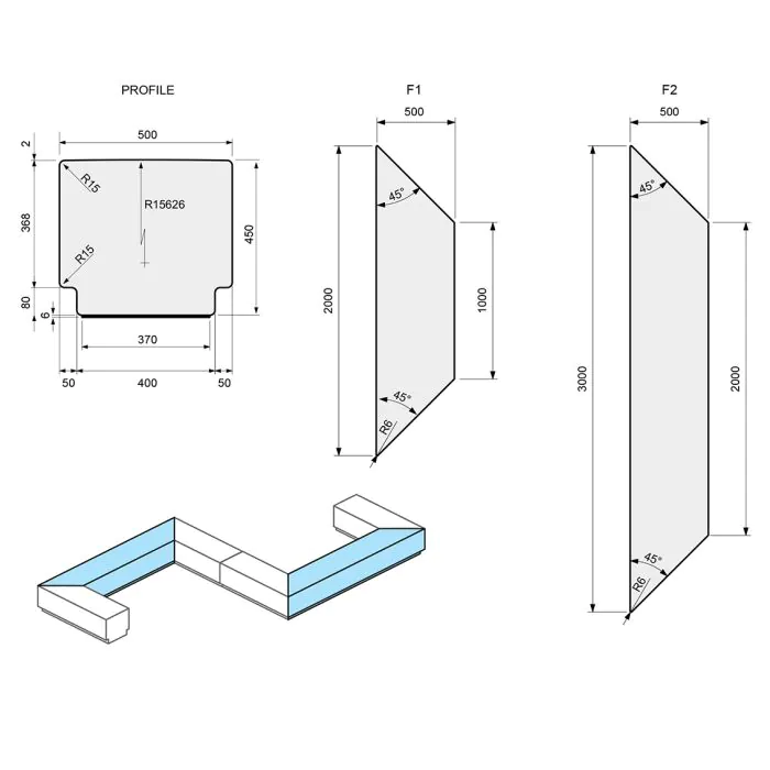 Bench Modular Seating - Module F - 1