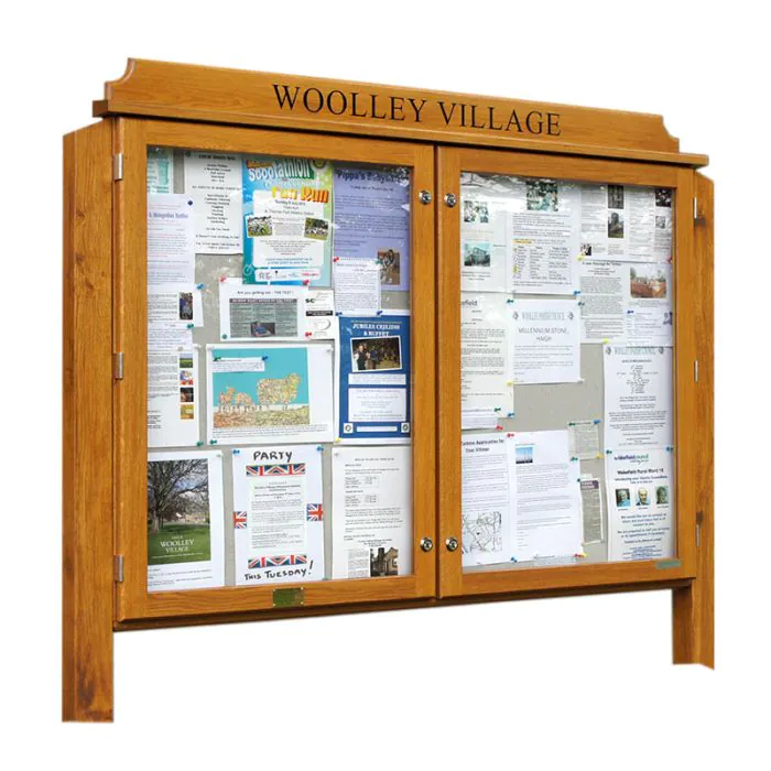 Double Bay Oak Glazed Noticeboard (Displays 18 x A4 Sheets) Double Bay Oak Glazed Noticeboard (Displays 18 x A4 Sheets)