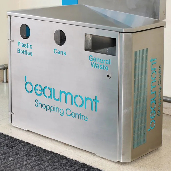 Derby Triple Stainless Steel Recycling Bin - 2