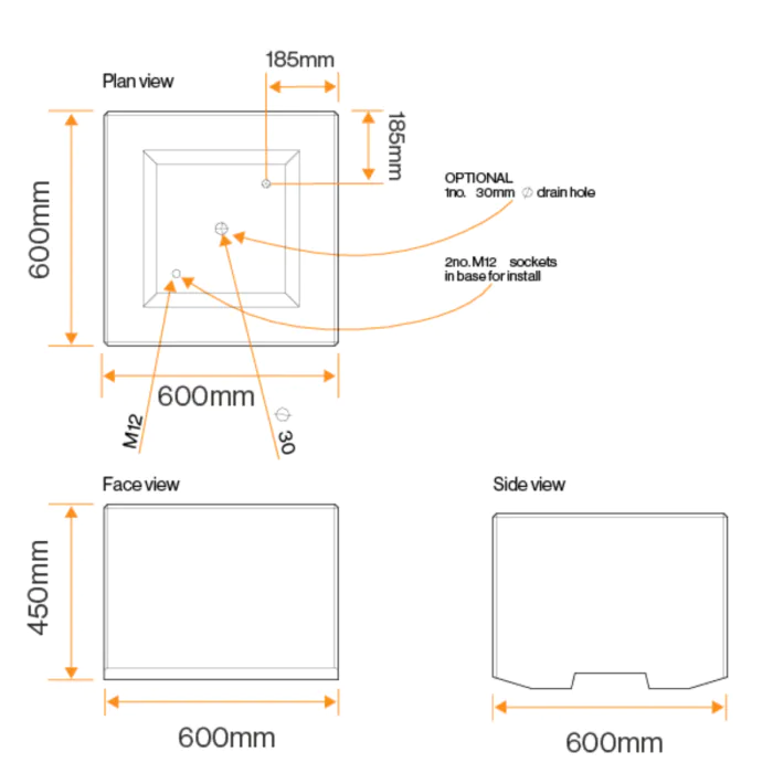 Altrincham 600 Cube Planter - 1