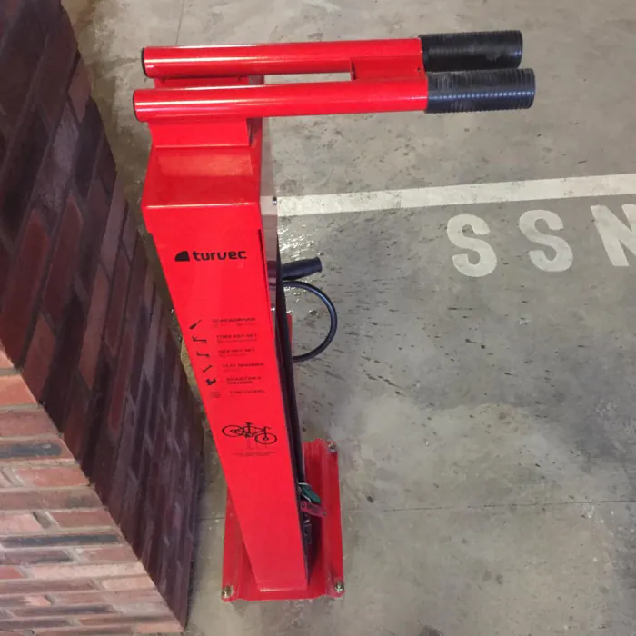 Turvec's Public Bike Repair Station & Pump - Traffic Red - Express - 3