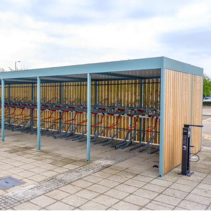 Turvec Cubic Timber Bike Store - Open Front - 5