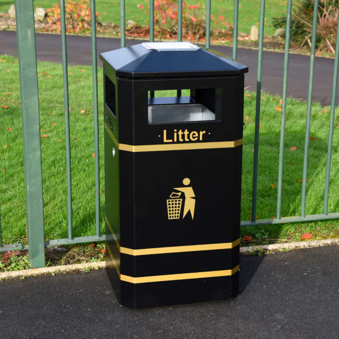 Derby Standard Litter Bin with Pyramid Lid & Ashtray - Express - 1