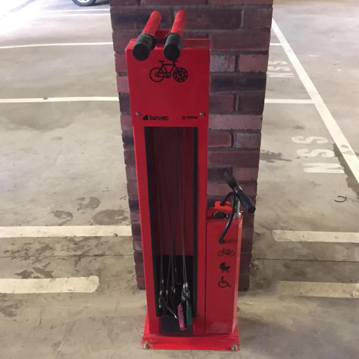 Turvec's Public Bike Repair Station & Pump - Traffic Red - Express - 1