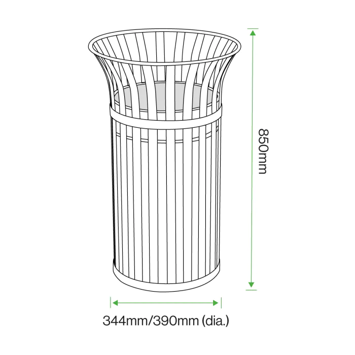 Weyburn Open Top Litter Bin - Stainless Steel - 5