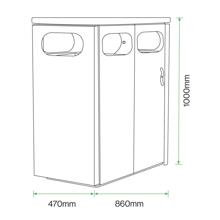 Buxton Double Recycling Bin - 7