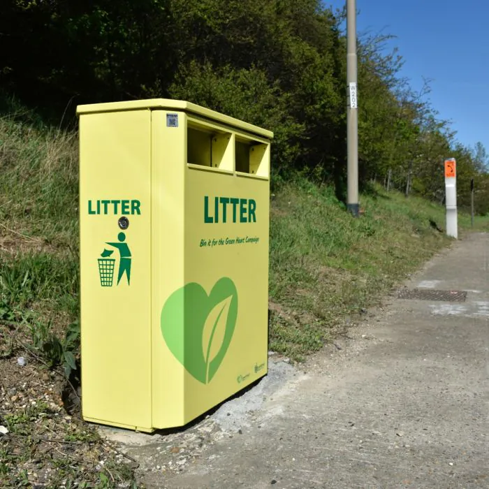 Derby Double Slimline Litter Bin - 7