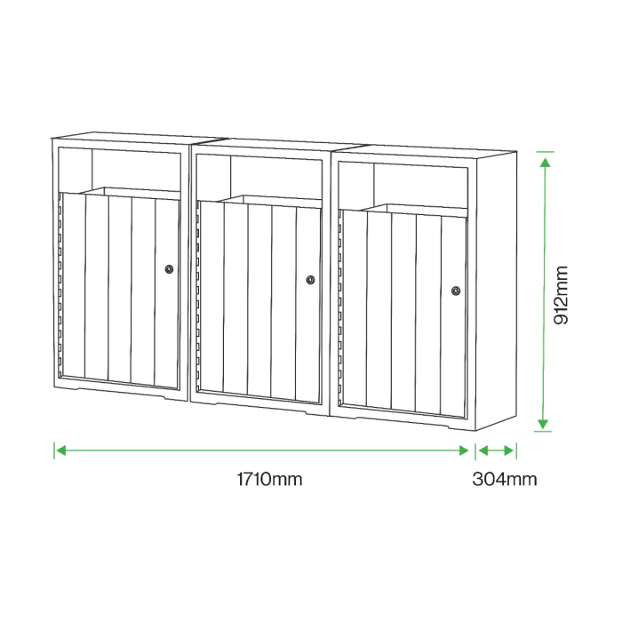 Westleigh Triple Recycling Bin - 7