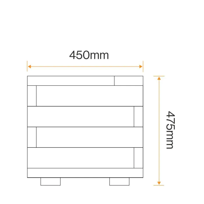 Longnor Small Square Recycled Plastic Planter - 1
