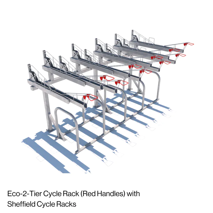 Eco-2-Tier Cycle Rack (Manual Lift) - Express - 2