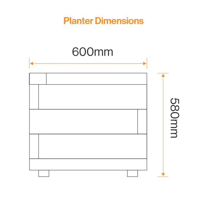 Oakamoor Medium Square Recycled Plastic Planter - 1