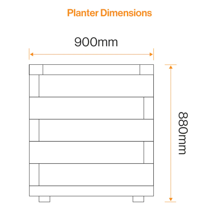 Alton Large Square Recycled Plastic Planter - 1