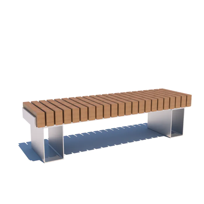 Thames Bench – Steel & Timber Straight Bench  - 0