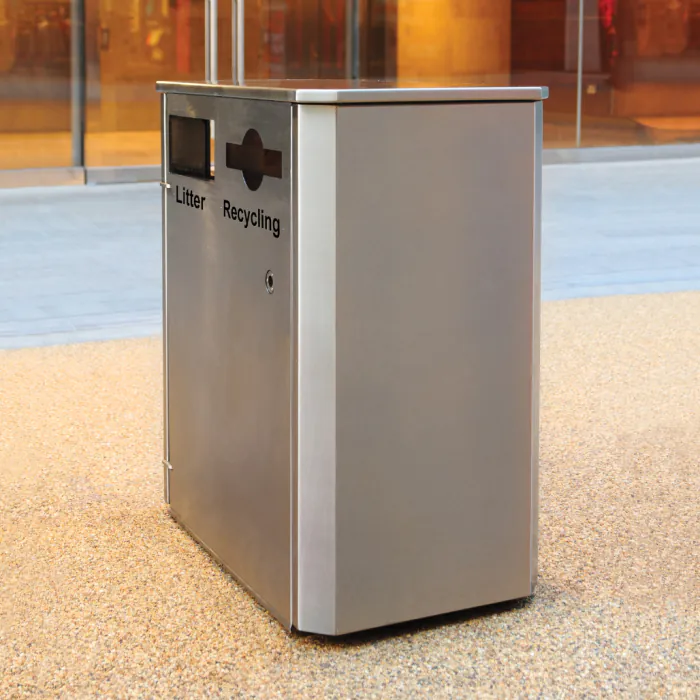 Derby Double Stainless Steel Recycling Bin - 1