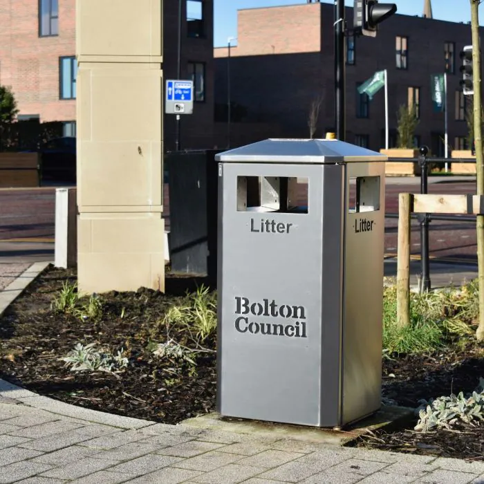 Derby Standard Litter Bin - Stainless Steel - 23