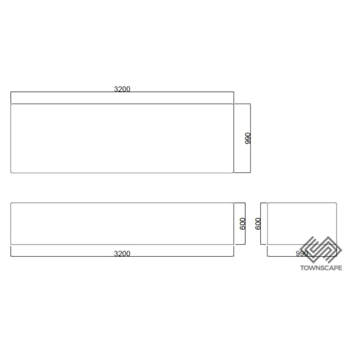 PAS 68 Counter Terror Concrete Block 3200mm Shallow Mount - 2