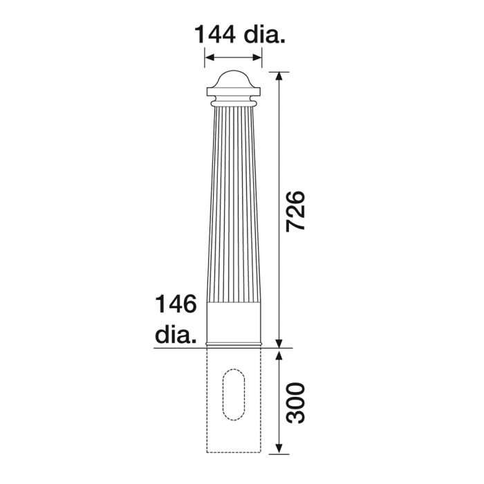 Fluted Cast Iron Bollard - 3