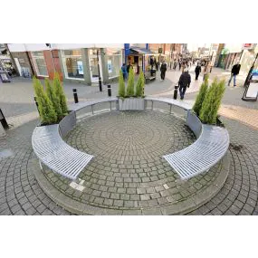 Weyburn Curved Bench with Planters