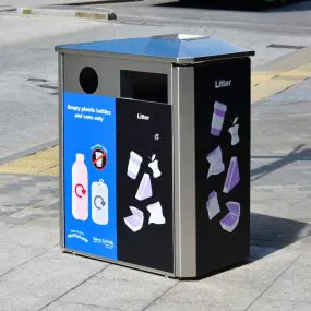 Derby Double Stainless Steel Recycling Bin