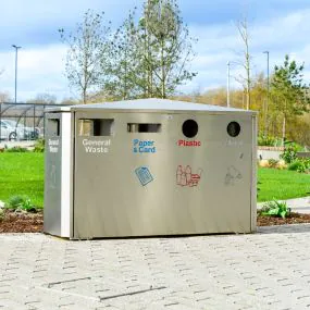 Derby Quad Stainless Steel Recycling Bin