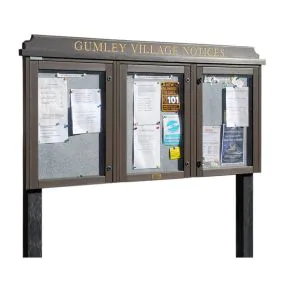 Triple Bay 'Man-Made Timber' Noticeboard (Displays 12 x A4 Sheets)