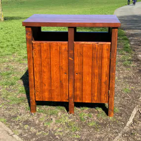 Okehampton Double Redwood Litter bin
