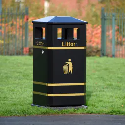 Derby Standard Litter Bin with Pyramid Lid & Ashtray - Express
