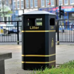 Derby E Litter Bin with Pyramid Lid & Ashtray - Express
