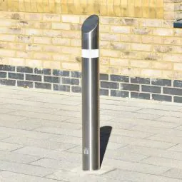 Mitred Top Sheffield Stainless Steel Bollard and EV Charger Protector Mitred Top Sheffield Stainless Steel Bollard and EV Charger Protector