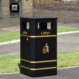 Derby E Litter Bin with Flat Lid & Ashtray - Express
