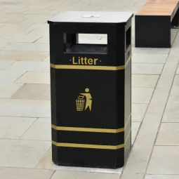 Derby Standard Litter Bin with Flat Lid & Ashtray - Express
