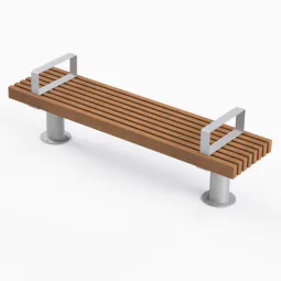 Round Leg Single Straight Bench