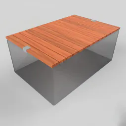 Timber Deck Seat Top for Concrete Security Blocks