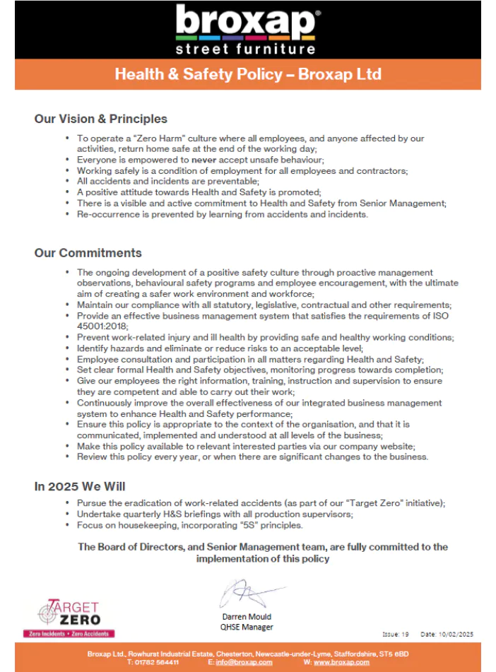 Healthy & Safety Policy