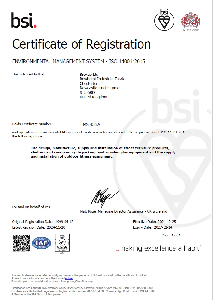 Environmental Certificate IOS14001