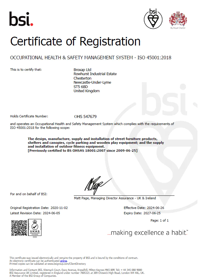 Health & Safety Certificate IOS45001