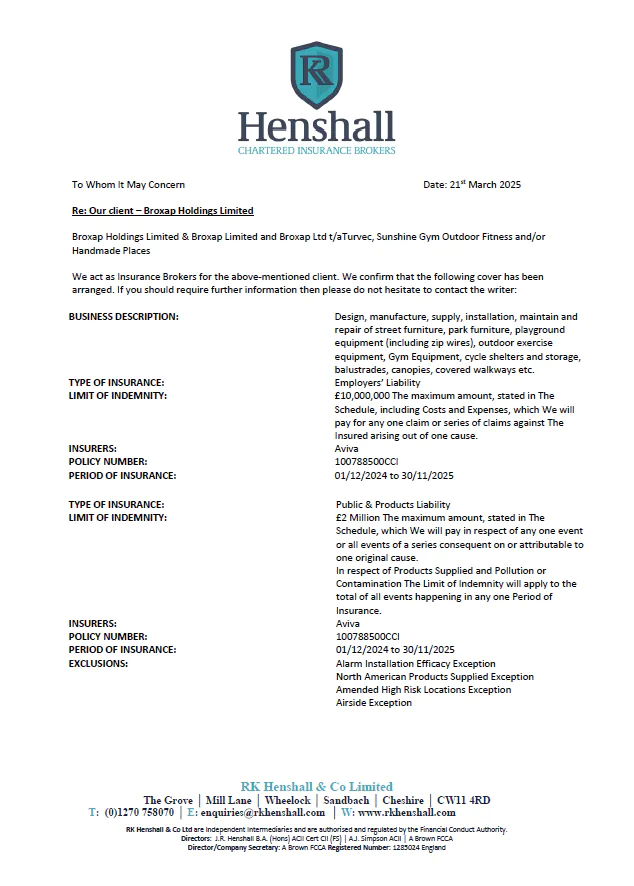 Certificate of Insurance