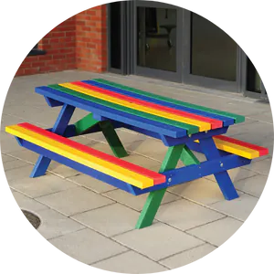 Recycled plastic picnic tables