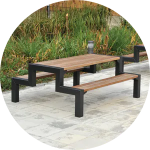Steel Framed timber picnic benches